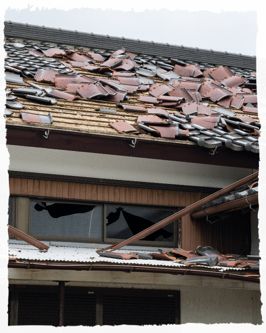 Photo dégât sur une toiture tuile